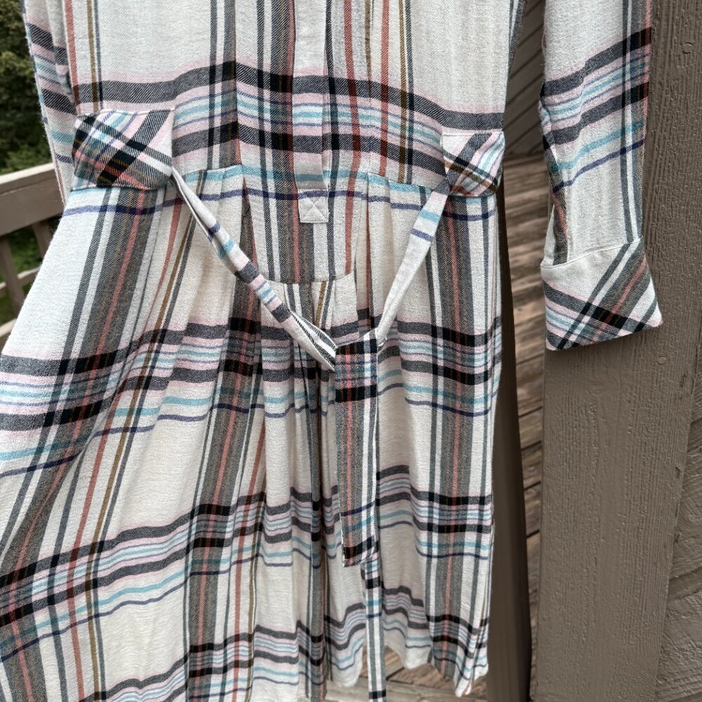 NWOT Reiss Plaid, Flannel Midi Popover Dress - Picture 6 of 15